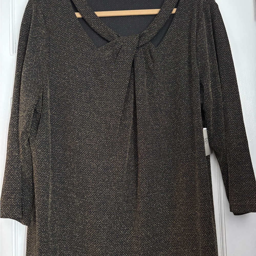 Elegant Black and Gold Blouse